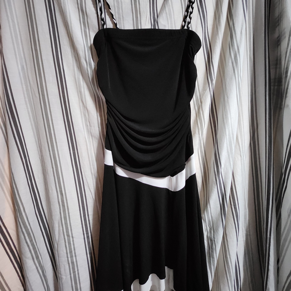 Algo Petite Elegant Black and White Salsa Dress, Size 2
